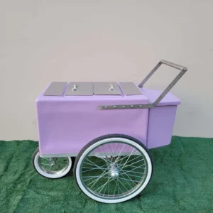 Popsicle Cart Small Size – Purple with stainless steel trim and bicycle Tires