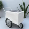 Tall Standard White Popsicle Cart with Fenders and Bicycle Tires
